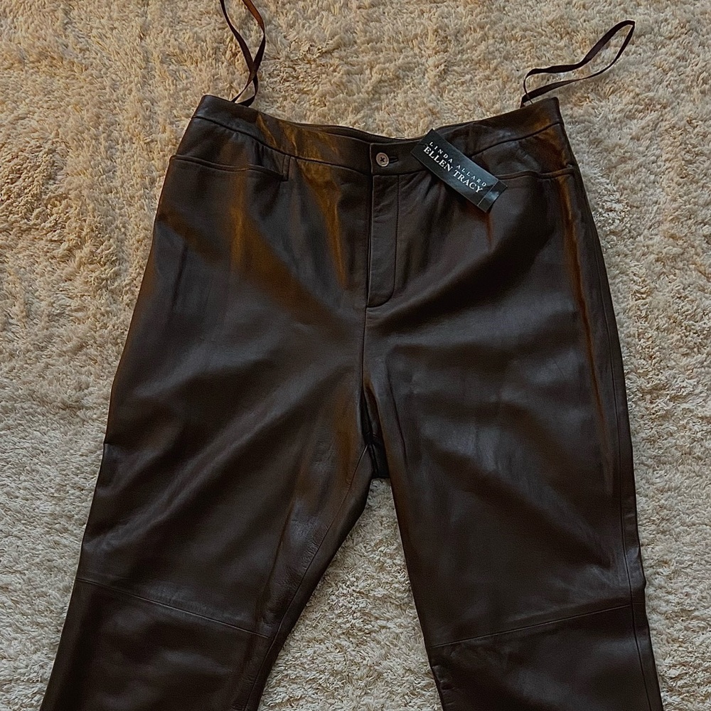 Linda Allard Ellen Tracy 100% leather pants